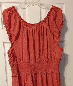 Melon colored maxi dress, size 24